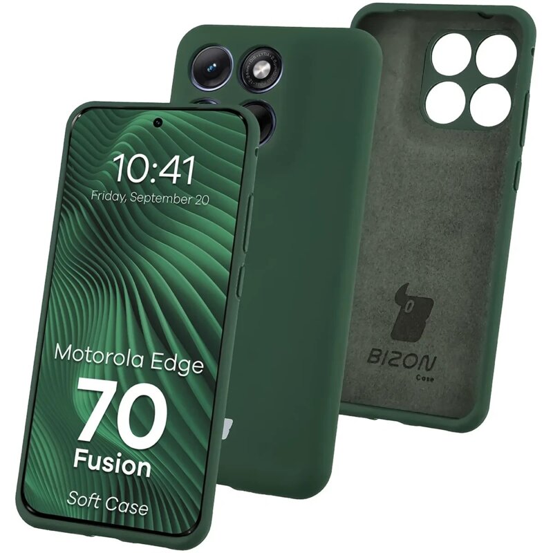 Etui BIZON Soft do Motorola Edge 70 Fusion Ciemnozielony