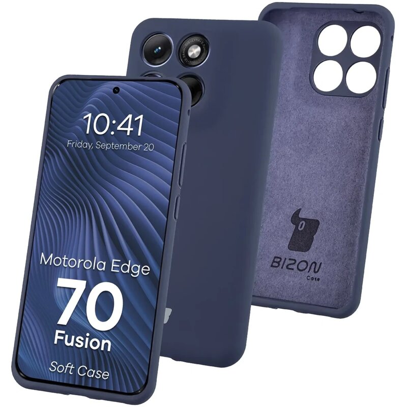 Etui BIZON Soft do Motorola Edge 70 Fusion Ciemnoniebieski