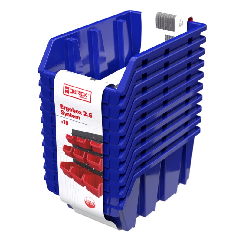 Zestaw pojemników QBRICK Regular Ergobox 2.5 System Niebieski (10 szt.)