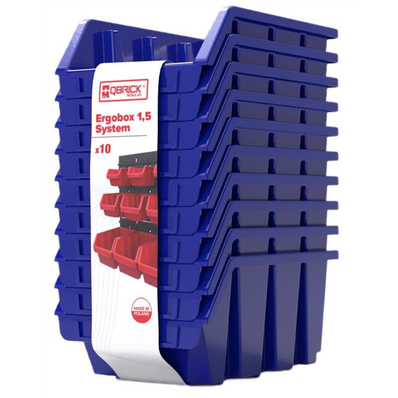 Zestaw pojemników QBRICK Regular Ergobox 1.5 System Niebieski (10 szt.)