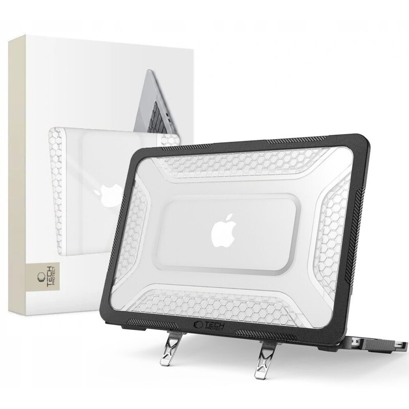 Etui na laptopa TECH-PROTECT Kevlar Pro do Apple Macbook Neo 13 2026 Przezroczysto-czarny