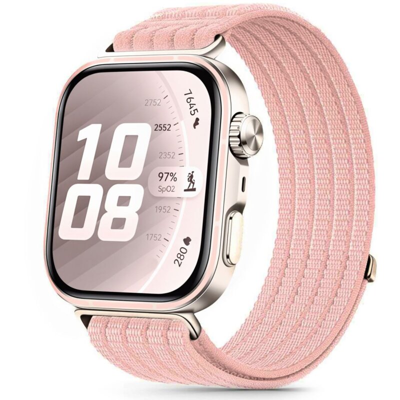 Pasek TECH-PROTECT Nylon Huawei Watch Fit 3/4/4 Pro/5/5 Pro Różowy