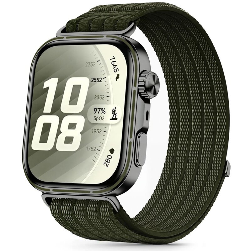 Pasek TECH-PROTECT Nylon Huawei Watch Fit 3/4/4 Pro/5/5 Pro Ciemnozielony