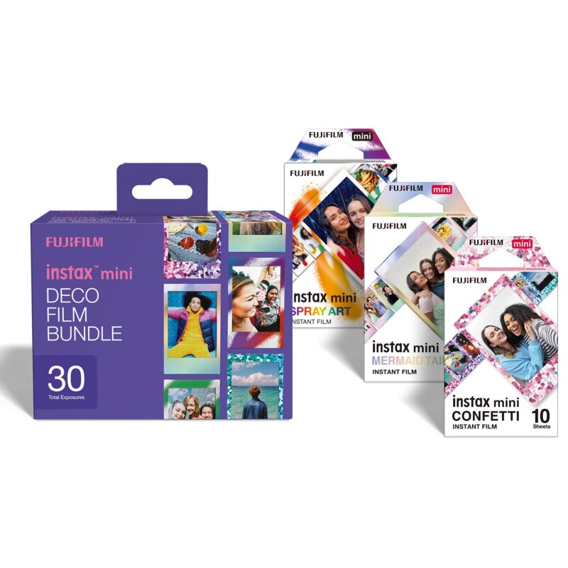Fujifilm Instax Mini Deco Bundle 26 Confetti,Mermaid Tail,Spray Art 3x10 szt