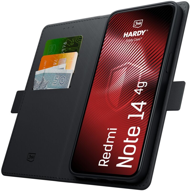 Etui 3MK Hardy Foldy Case do Xiaomi Redmi Note 14 4G Czarny