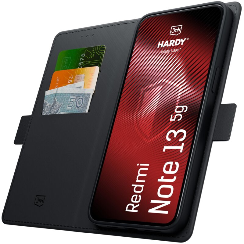 Etui 3MK Hardy Foldy Case do Xiaomi Redmi Note 13 5G Czarny