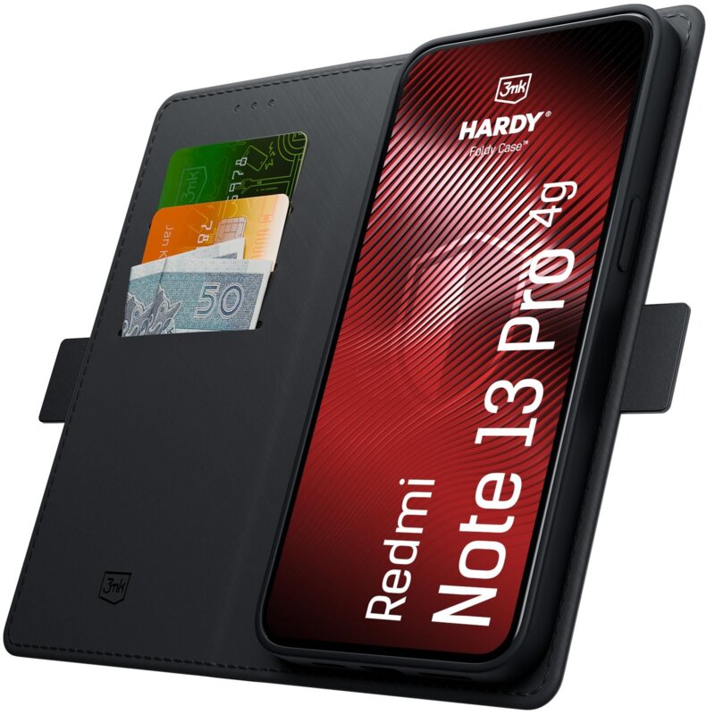 Etui 3MK Hardy Foldy Case do Xiaomi Redmi Note 13 Pro 4G Czarny