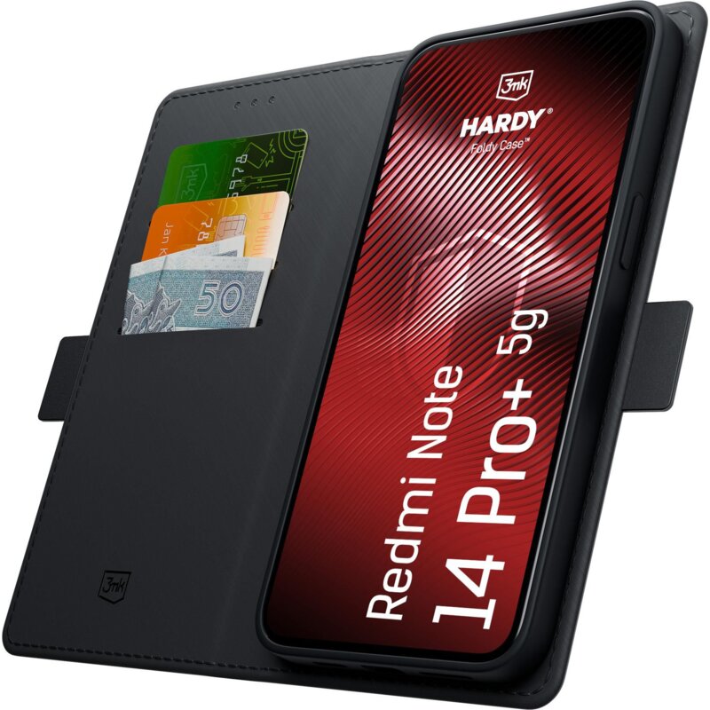 Etui 3MK Hardy Foldy Case do Xiaomi Redmi Note 14 Pro+ Czarny