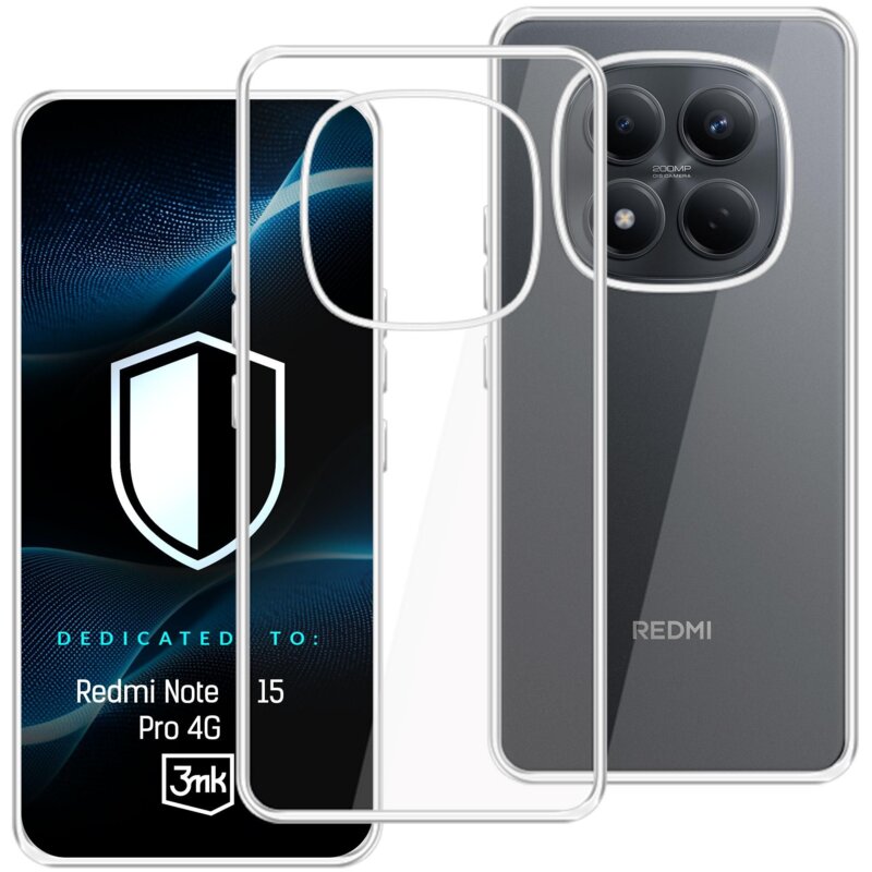 Etui 3MK Hardy Vision Case do Xiaomi Redmi Note 15 Pro 4G Przezroczysty