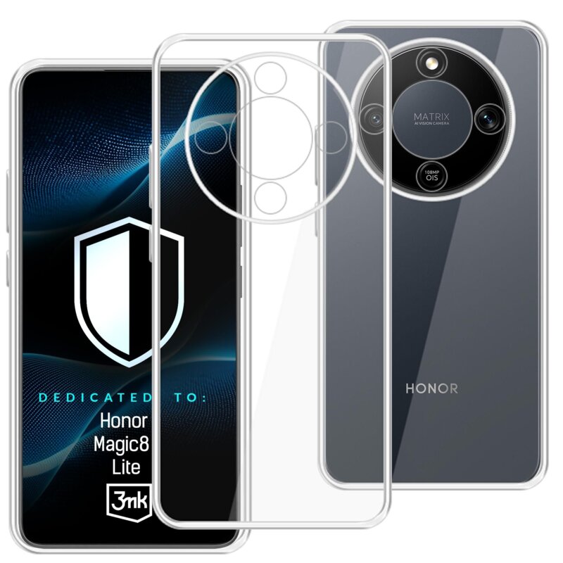 Etui 3MK Hardy Vision Case do Honor Magic 8 Lite Przezroczysty