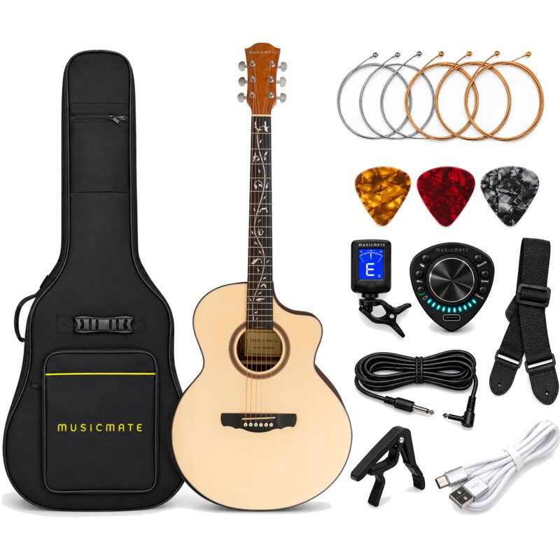 Gitara elektroakustyczna z głośnikiem MUSICMATE MM-G500-NW AcousticCore Elegance FX