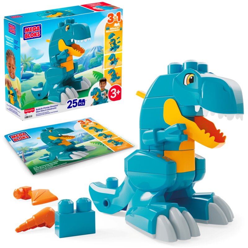 Klocki plastikowe FISHER PRICE Mega Bloks Jeżdżący dinozaur JMK85