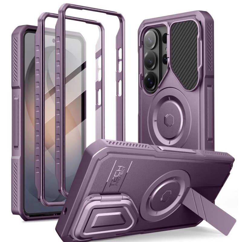 Etui TECH-PROTECT Kevlar MagSafe 2-Set do Samsung Galaxy S26 Ultra Fioletowy