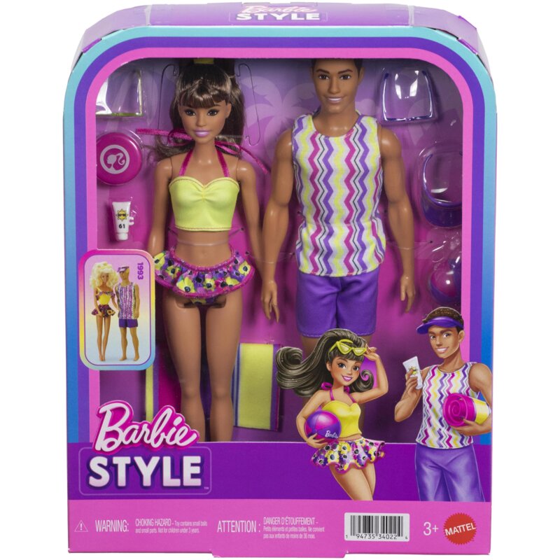 Lalka Barbie Style Barbie i Ken na plaży JJP05