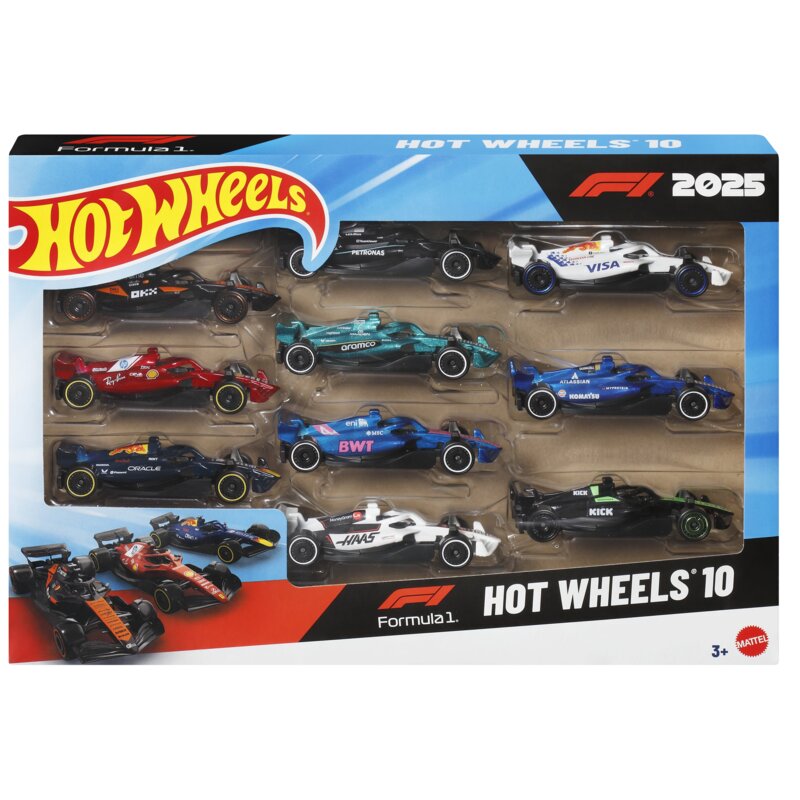 Zestaw pojazdów HOT WHEELS Formuła 1 Bolidy F1 JMM24 (10 szt.)