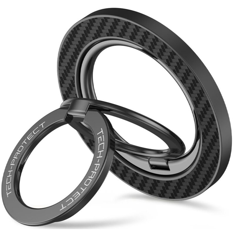 Uchwyt i podstawka TECH-PROTECT MMR800 MagSafe Phone Ring Carbon Czarny
