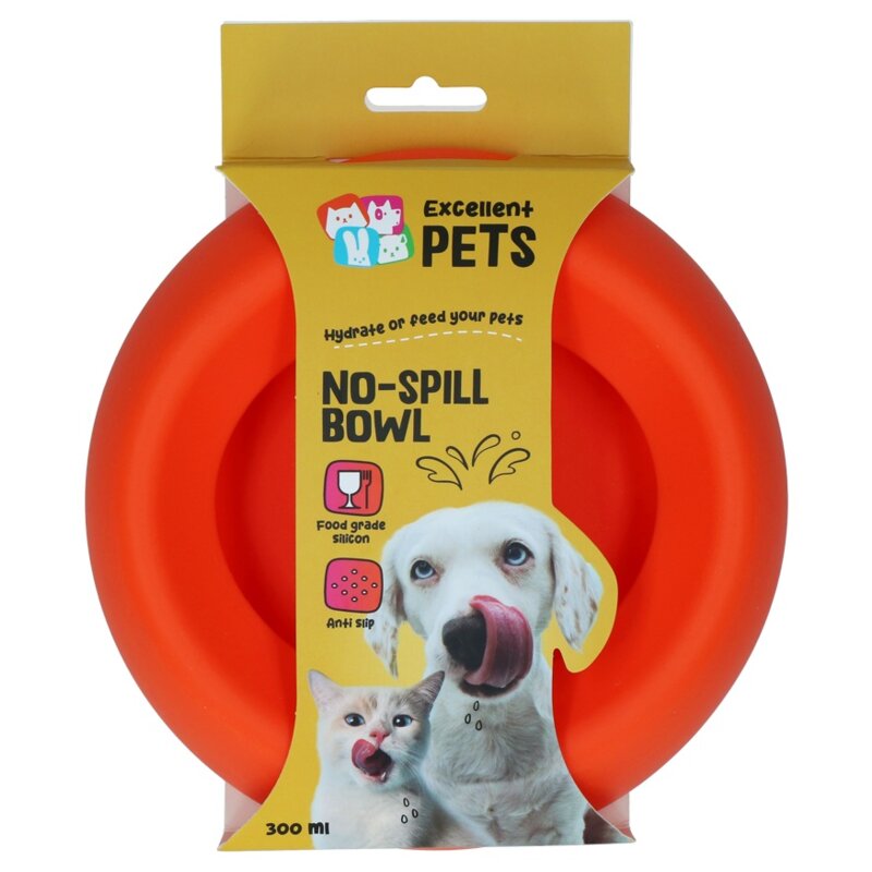 Miska dla psa i kota EXCELLENT PETS No-Spill Bowl 300 ml Pomarańczowy
