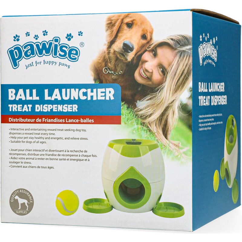 Zabawka PAWISE PAWI14819 Ball Launcher Treat Dispenser Biało-zielony