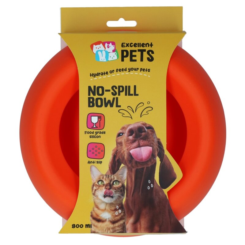 Miska dla psa i kota EXCELLENT PETS No-Spill Bowl 800 ml Pomarańczowy