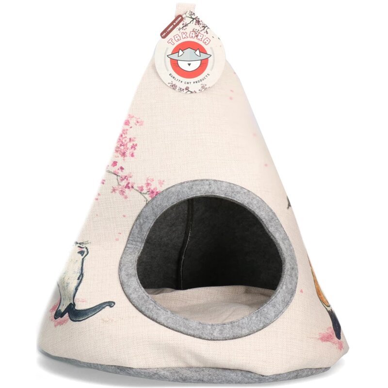 Legowisko dla kota TAKARA TAKA02 Tipi Cherry Blossom Beżowy S 42 x 42 x 56 cm