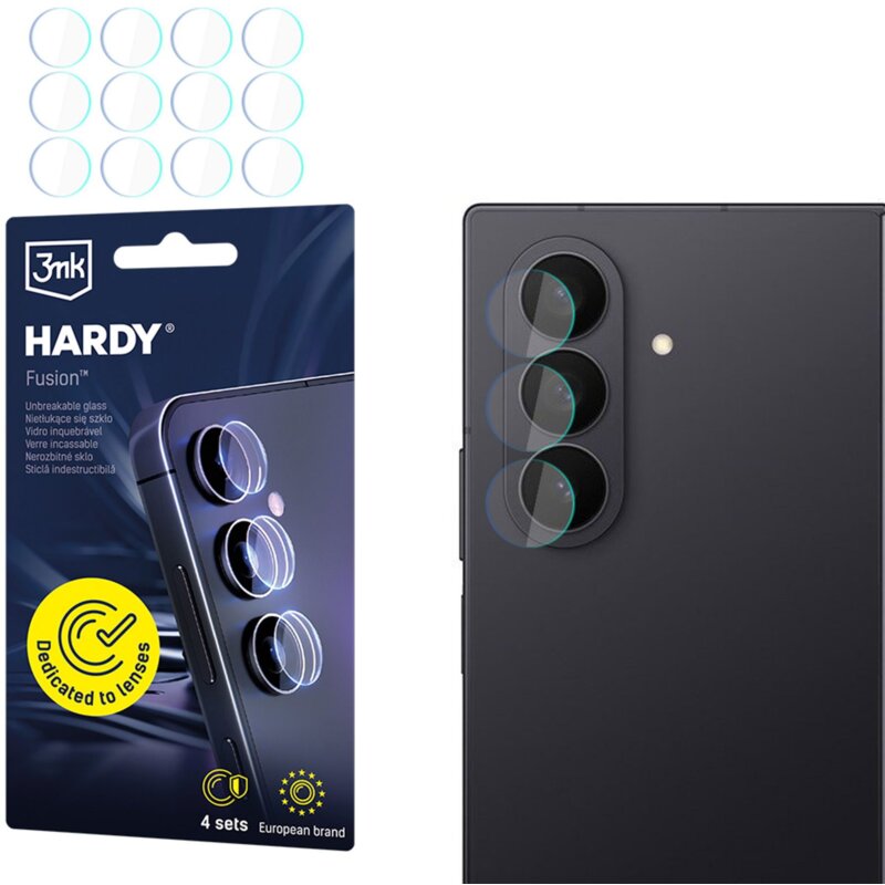 Szkło hybrydowe na obiektyw 3MK Hardy Fusion Lens Protection do Samsung Galaxy Z Fold 8 Ultra (4 szt.)