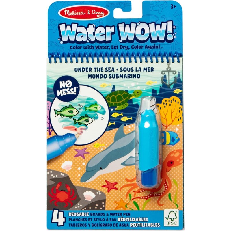 Kolorowanka z pisakiem wodnym MELISSA&DOUG Water Wow Under the Sea (twarda okładka)