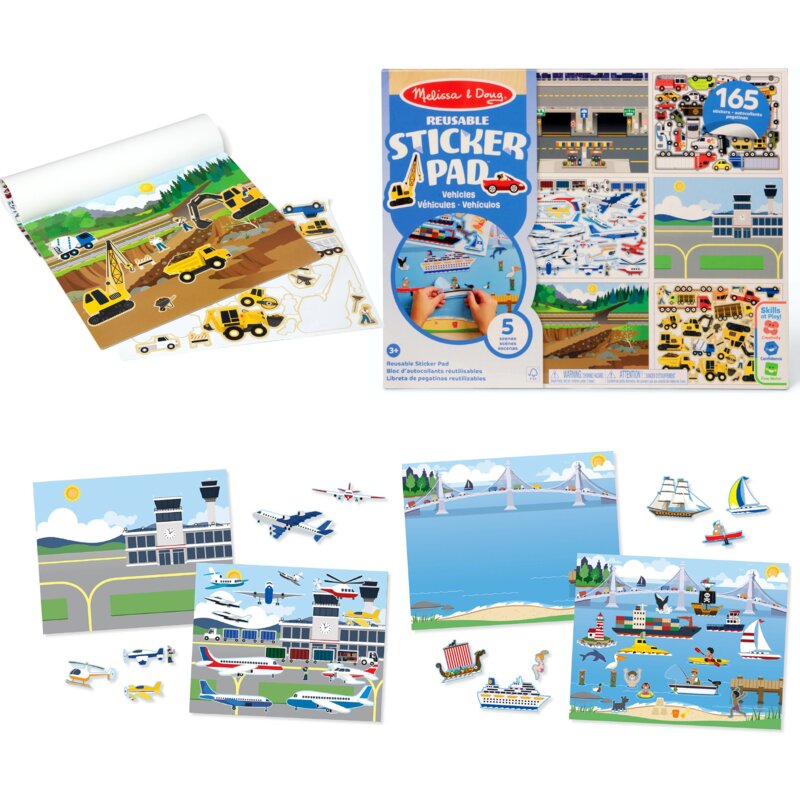 Zestaw kreatywny MELISSA&DOUG Sticker Pad Moje Miasto Zestaw plansz i naklejek wielokrotnego użytku
