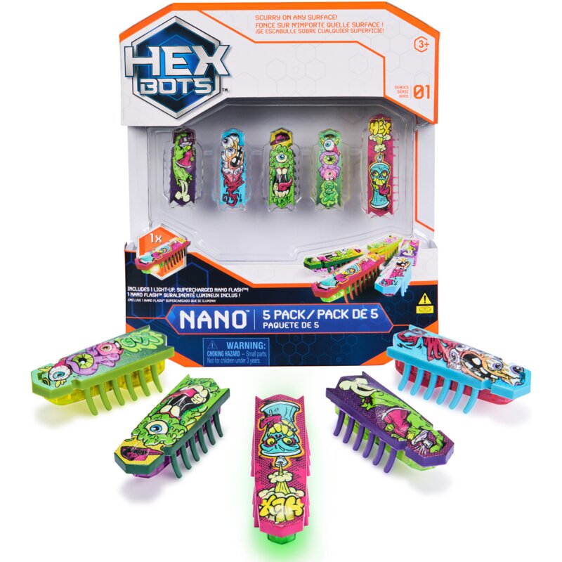 Zabawka SPIN MASTER Zestaw Hex Bots Nano 5 miniaturowych robotów 20149655 6071520