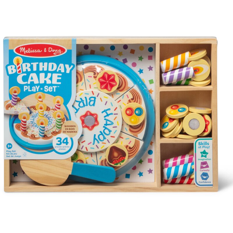 Drewniany tort urodzinowy do krojenia MELISSA&DOUG 34 elementy