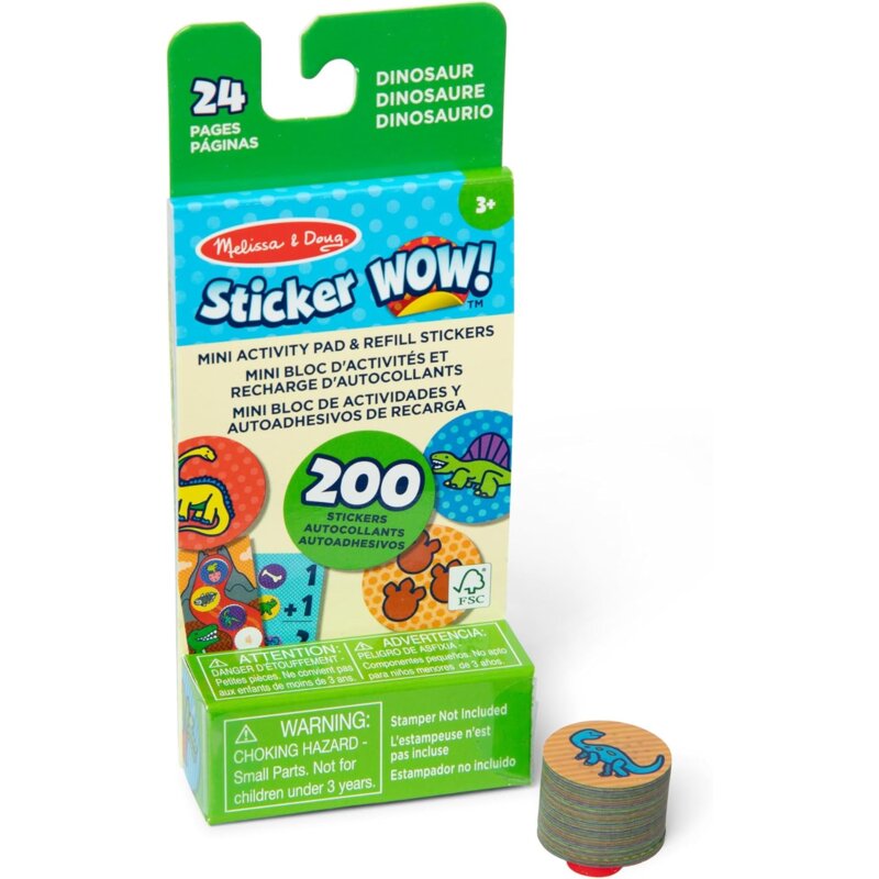 Książka z naklejkami MELISSA&DOUG Sticker Wow Dinozaury (twarda okładka)