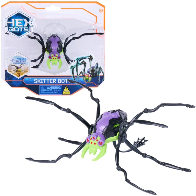 Zabawka interaktywna SPIN MASTER Skitter Bot Hex Bots Pająk Czarny 6072914