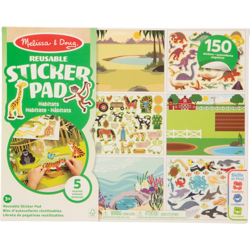 Książka z naklejkami MELISSA&DOUG Sticker Pad Zwierzęta Środowisko Krajobrazy (miękka okładka)