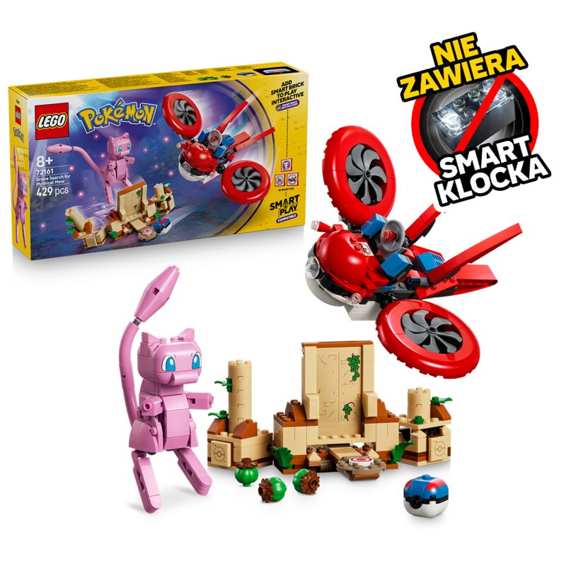 LEGO 72161 Pokémon SMART Play Poszukiwania Mitycznego Mew za pomocą drona