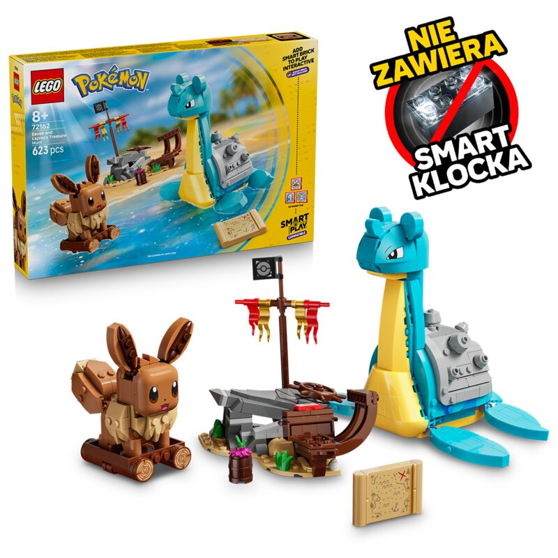 LEGO 72162 Pokémon SMART Play Eevee i Lapras - poszukiwanie skarbów