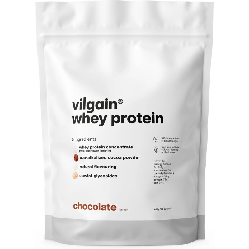 Odżywka białkowa VILGAIN Whey Protein Czekoladowy (1000 g) Bez cukru