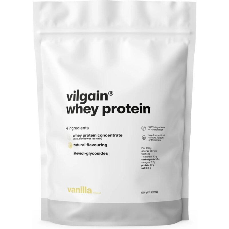 Odżywka białkowa VILGAIN Whey Protein Waniliowy (1000 g) Bez cukru