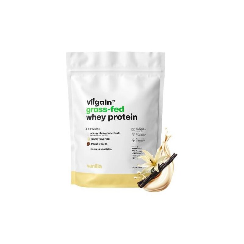 Odżywka białkowa VILGAIN Grass‑Fed Whey Protein Waniliowy (1000 g) Bez cukru