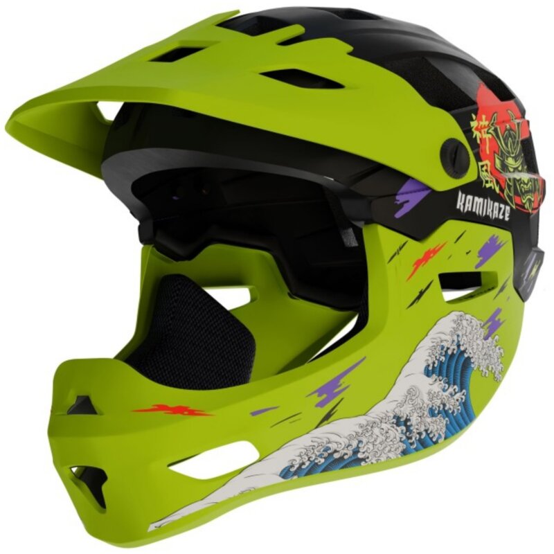 Kask KAMIKAZE Ronin Zielony Full Face (rozmiar M)