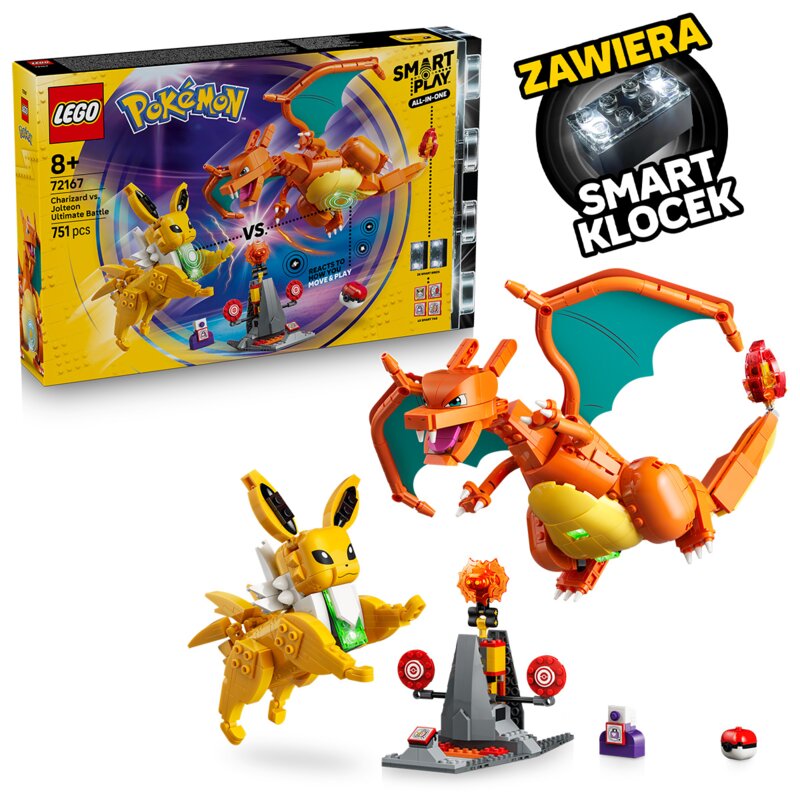 LEGO 72167 Pokémon SMART Play Charizard kontra Jolteon — ostateczna bitwa
