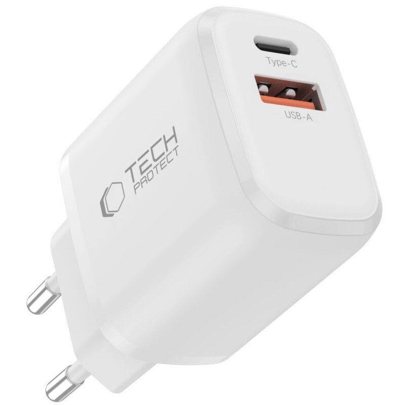 Ładowarka sieciowa TECH-PROTECT NCA65W-GAN 65W Biały ładowarka do telefonu USB USB-C