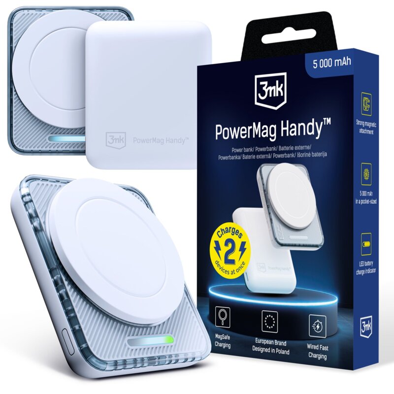 Powerbank 3MK Handy MagSafe 5000 mAh 20W Biały