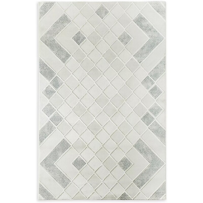Dywan EUROFIRANY Crystal5 80 x 150 cm Kremowo-niebieski