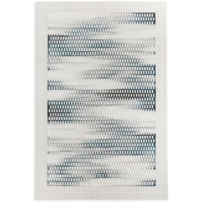 Dywan EUROFIRANY Crystal7 80 x 150 cm Biało-niebieski