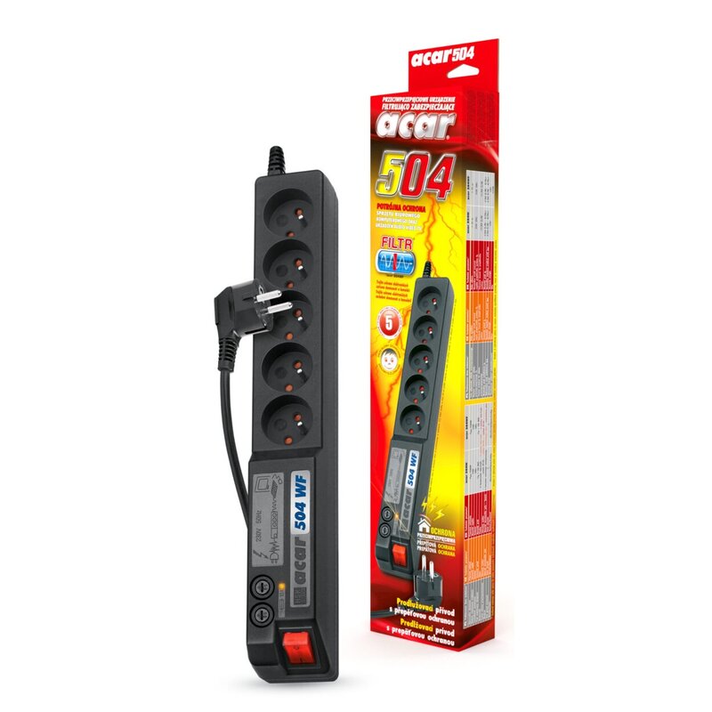 Acar 504 W 5 gniazd 5m Czarny