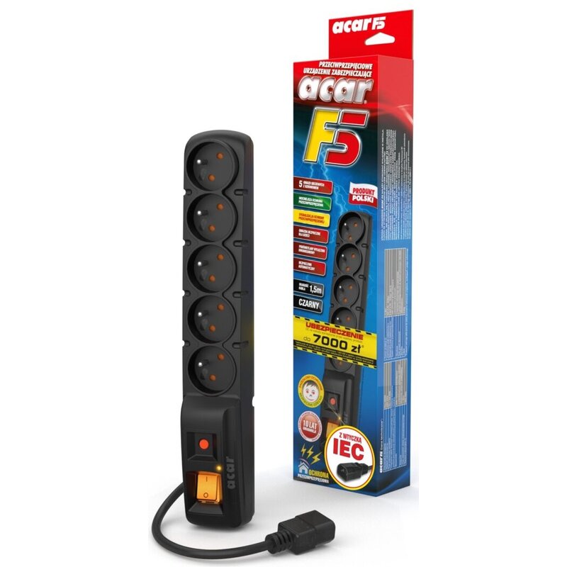 Listwa ACAR F5 IEC W0086 (1.5 m) Czarny