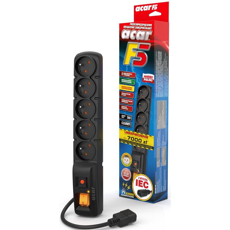 Listwa ACAR F5 IEC W0088 (5 m) Czarny