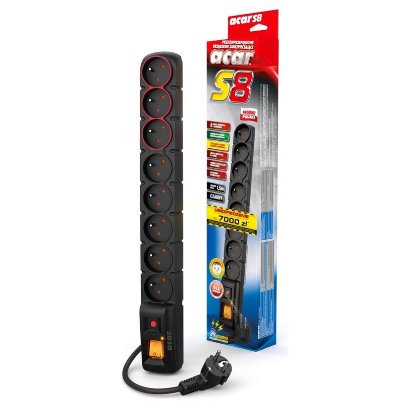 Listwa ACAR S8 Dual FA S8DCZ (3 m) Czarny