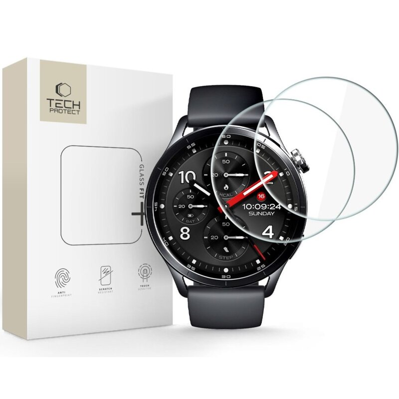 Szkło hartowane TECH-PROTECT Glass Fit+ do Xiaomi Watch S5 46mm (2 szt.)