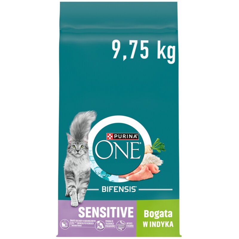 Karma dla kota PURINA One Sensitive Cat Indyk z ryżem 9.75 kg