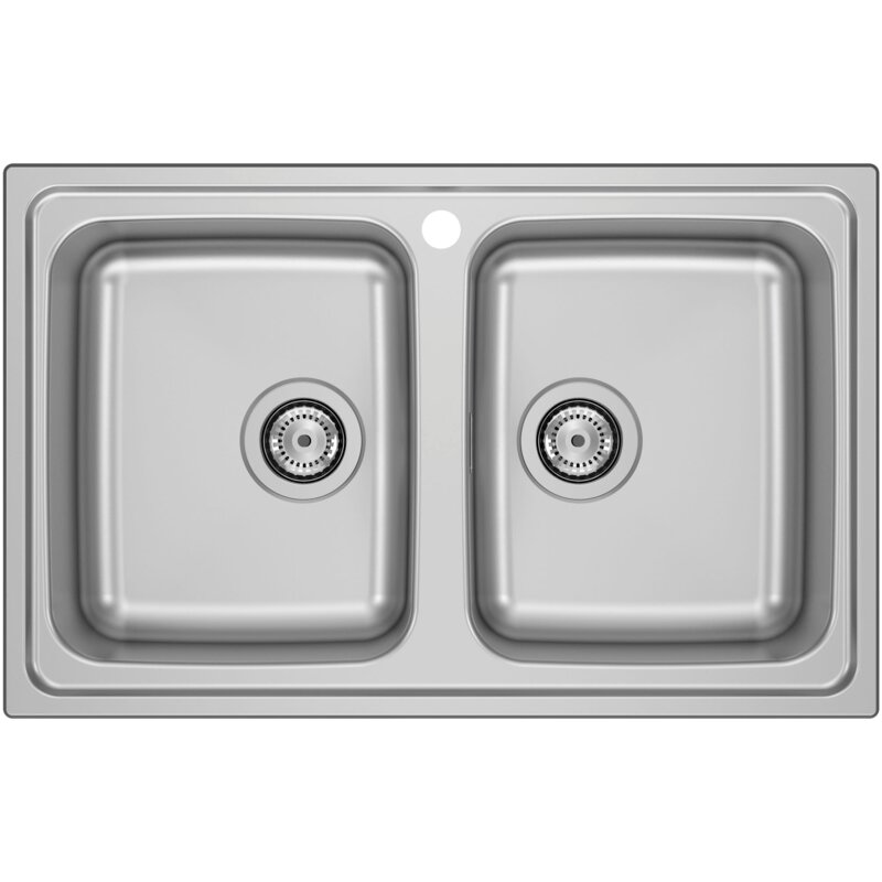 Zlewozmywak dwukomorowy ROCA Budapest 80 A870N20790 2C Stal nierdzewna 50x79